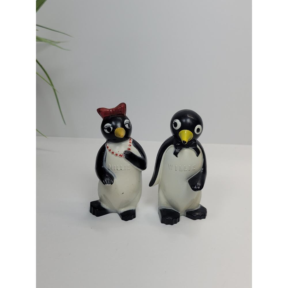 Vintage Millie & Willie Penguins Kool Ad Salt & Pepper Shakers, Retro/Kitsch